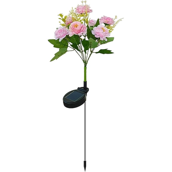 Solar Garden Lights Outdoor Decor, Solar Flowers Decorative Lights, Cemetery Decorations for Grave, Color Changing Waterproof Solar Lights for Outside Yard, Patio, Decor, Gifts Hibiscus Pink