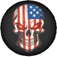 thumbnail image 2 of American Flag Skull Patriotic Spare Tire Cover,Universal Wheel Tire Cover for Trailer, RV, SUV, Truck,Camper and Many Vehicle,Weatherproof Tire Protectors, 2 of 10