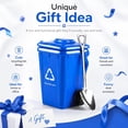 thumbnail image 4 of EVHRZN Creative trash can coffee cup with lid spoon and straw, 13 ounce fun office desk recycling bin ceramic cup, unique novelty cup gift for male and female colleagues (Recycling bucket cup, 4 of 9