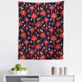 thumbnail image 1 of Jacobean Tapestry, Continuous Pattern of Blooming Flowers and Little Birds, Fabric Wall Hanging Decor for Bedroom Living Room Dorm, 5 Sizes, Indigo Vermilion, by Ambesonne, 1 of 1