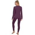 thumbnail image 3 of Little Donkey Andy Women's Fleece Lined Thermals Underwear Set Base Layer Long Johns Cold Weather Top Bottom Plum Caspia Large, 3 of 7