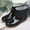 Black, variant on iOPQO Women's Rain shoes Women Low-Heeled Buckle Round Toe Shoe Waterproof Middle Tube Rain Boots Ladies Casual Waterproof Rain Black 37