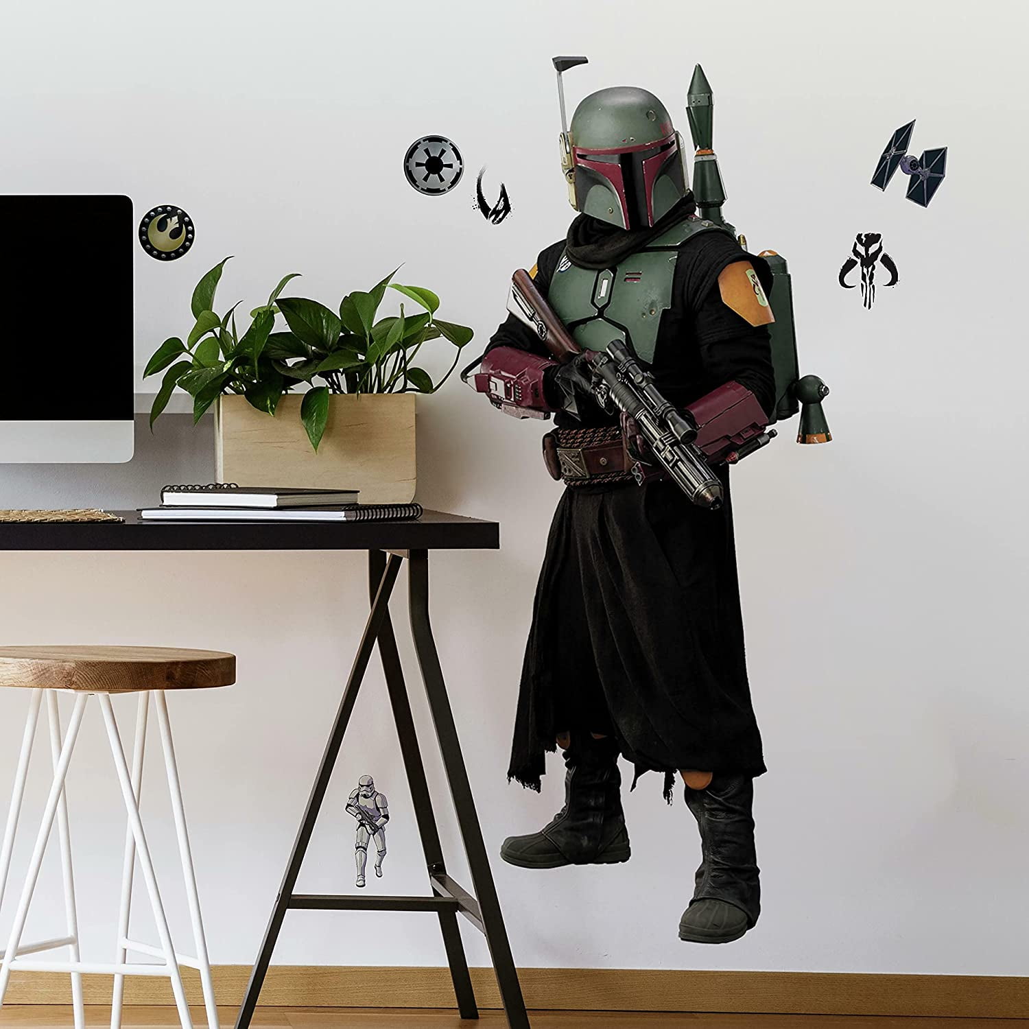Giant Mandalorian Boba Fett Peel and Stick Wall Decals Licensed Disney Wall Stickers