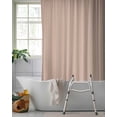 thumbnail image 2 of Split Shower Curtain for Transfer Bench, Warm Beige Fabric Shower Curtains for Bathroom, Solid Color Farmhouse Beige Tub Sliding Transfer Bench Waterproof Bath Curtains 72"x84", 2 of 9