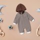 thumbnail image 1 of Mameluco de algodón para niños,Mameluco de bebé Ropa casual de primavera y otoño para niños,Mameluco con capucha de manga larga Mono a rayas Algodón,Ropa para recién nacidos Mono, 1 of 8
