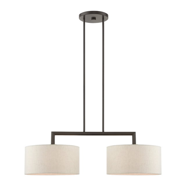 Livex Monroe Lustre Linéaire 2 Lumières, Bronze Anglais, Cadre en Acier de 35 Pouces de Long