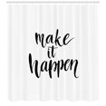 thumbnail image 3 of Ambesonne Wording Shower Curtain, Achieving Goals, 69"Wx75"L, Black White, 3 of 3