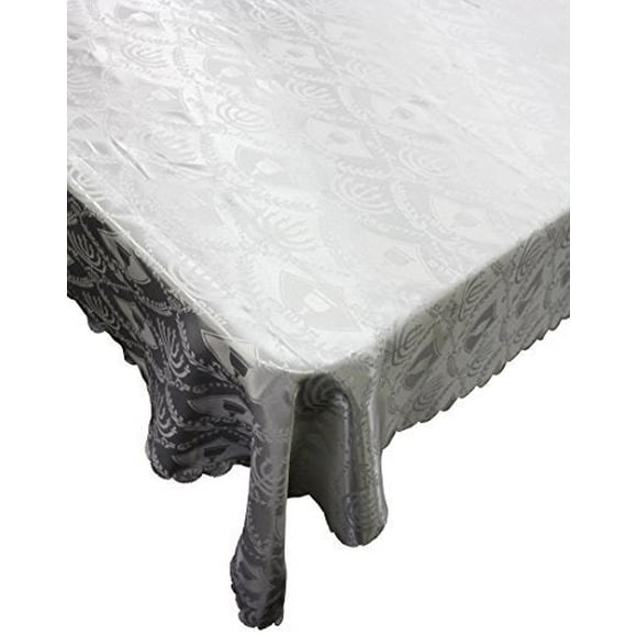Majestic Giftware TC60120 Polyester Table Cloth with Matching Challah Cover, 60 by 120-Inch, White