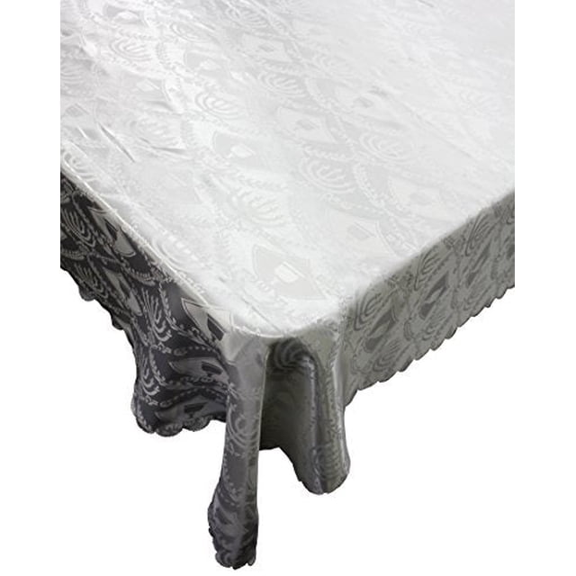 Majestic Giftware TC60120 Polyester Table Cloth with Matching Challah Cover, 60 by 120-Inch, White