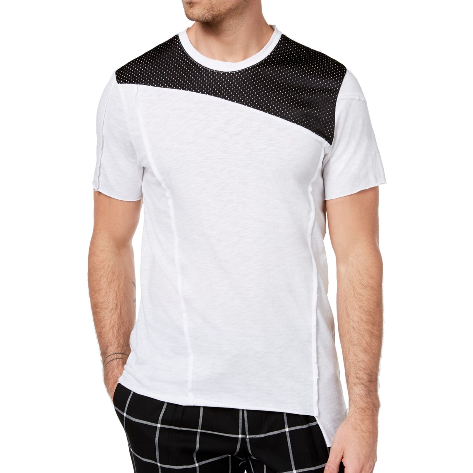 Camiseta básica de punto marled INC para hombre color blanco XXL