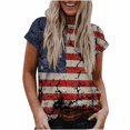 thumbnail image 2 of Lilgiuy Women's Comfortable Tops Fashion Casual Loose Blouse Independence Day Flag Printing Round Neck T-Shirt, 2 of 5