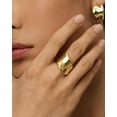 thumbnail image 2 of 14K Gold Plated Chunky Statement Ring for Women | Stainless Steel Hypoallergenic Wide Stackable Rings, 2 of 2