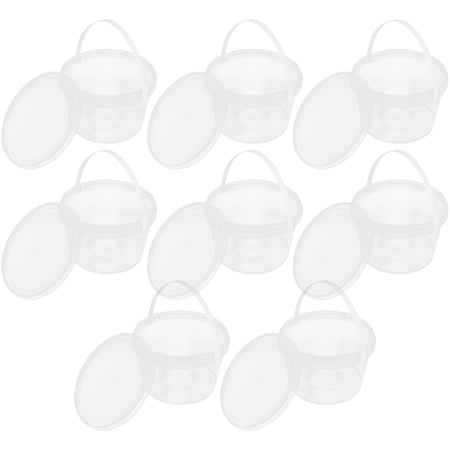 Raindrops Transparent Fishing Bucket Set 8 Pieces PP Material for Outdoor and Angling Use