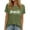 Army Green, variant on Fashion Clothing Ladies V NeckPrinted Short Sleeve T Shirt Casual Style Summer Top Active Shirt Women Womens 3/ 4 Sleeve Tee Shirts Insulated Thermal Shirts Women Ling Woman Lace Top Womens C Blue 3XL