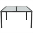 thumbnail image 3 of vidaXL Outdoor Dining Table Black Poly Rattan Garden Dinner Desk 59.1"/74.8", 3 of 3