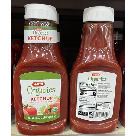 HEB Organics Ketchup 38 oz bottle. Pack of 2.
