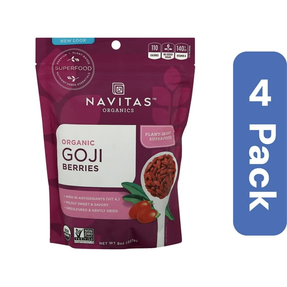 Navitas Organic Goji Berries 8 oz (Pack of 4)