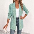 thumbnail image 6 of VEKDONE Womens Heathered Knit Cardigan Shawl Collar Open Front Overcoat Relaxed Fit Ribbed Cuffs and Hem Jackets Fall Winter Fashion Clothing for Commuting, 6 of 6