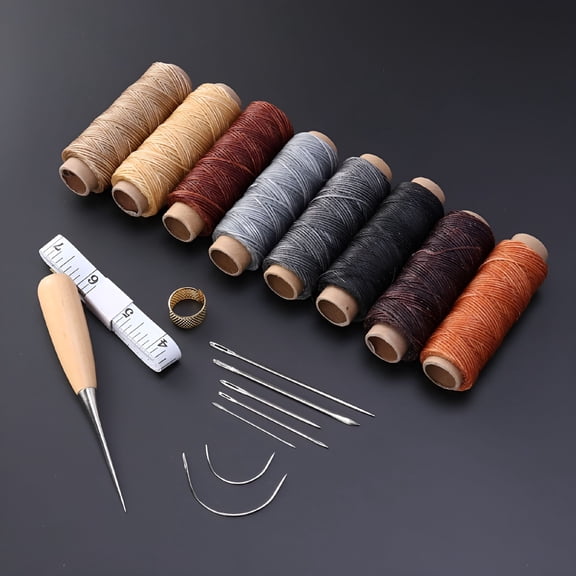 AUQ 18 Pieces Sewing Waxed Thread Linen Thread DIY Sewing Accessories Work