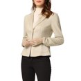 thumbnail image 4 of INSPIRE CHIC Women's Faux Suede Button up Casual Open Front Drawstring Long Sleeve Blazer XL Beige, 4 of 5