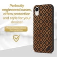 thumbnail image 2 of Wood phone case for iPhone XR compatible protective cell phone cover shockproof slim fit laser engraved Square Pattern design Black wood case for Men & Women by CaseYard, 2 of 7