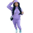 thumbnail image 1 of UKAP Ladies Two Piece Outfit Drawstring Tracksuit Sets Hooded Neck Jogger Set Athletic Sports Sweatshirts And Sweatpants Purple 2XL, 1 of 4