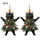 thumbnail image 2 of Bearachild Colgante de adorno de gato bonito de 2 piezas para decoración de árbol de Navidad felino lindo en árbol de Navidad de moda Kits de decoración para fiestas 2 piezas un, 2 of 6