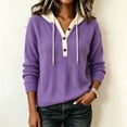 thumbnail image 5 of yillto Womens Sweater Hooded Knit Long Sleeve Sweatshirt Plus Size V Neck Loose Fashion Casual Tops, 5 of 5