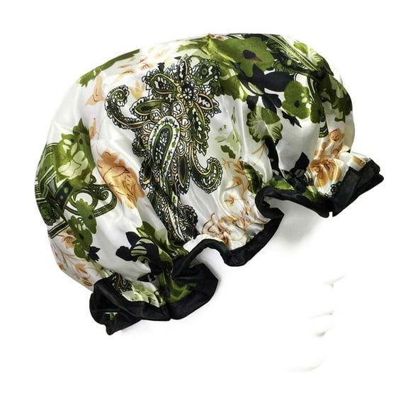 Wrapables® Trendy Satin Shower Cap, Paisley Foliage