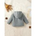 thumbnail image 4 of Bagilaanoe Baby Boy Girl Fleece Hooded Coats Toddler Long Sleeve Double Breasted Jackets 6M 9M 12M 18M 24M 3T Kids Fall Winter Warm Outwear, 4 of 9