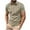 #Army Green, variant on Tops for Men Plus Size Short Sleeved Lapel Striped Printed Button Casual Solid Color T-shirt Yellow XXXXL