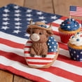 thumbnail image 4 of Win s Way Patriotic Highland Cow Figurine 5th of July Decorations Resin Statue Memorial Day Home Accents Desk Bookshelf Tiered Tray Tabletop Decor, 4 of 9