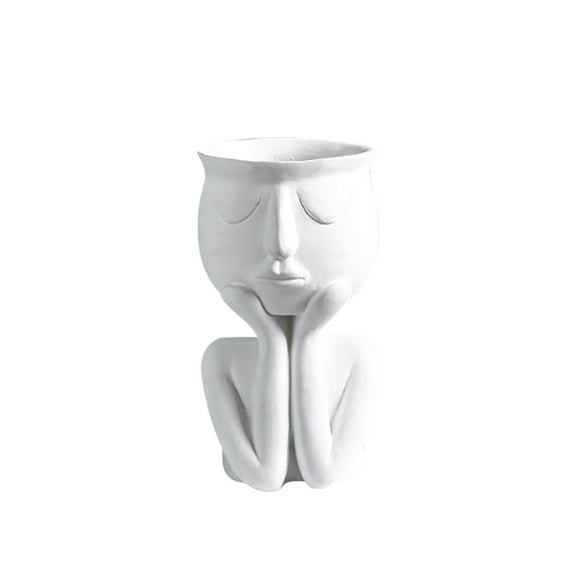 Plant Pot Nordic Abstract Human Sculpture Resin Flower Pot Desktop Plant Container Vase