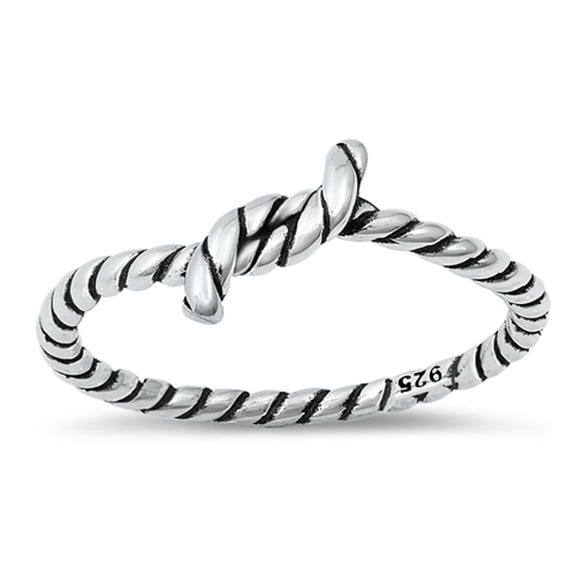 Rope Knot Lasso Love Wholesale Ring .925 Sterling Silver Band Jewelry Female Male Unisex Size 10