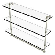 16" Triple Tiered Glass Shelf with Integrated Towel Bar (Build to Order)