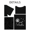 thumbnail image 6 of XCHQRTI Just Breathe Dandelion Women Tshirt Plus Size Graphic Shirt Short Sleeve Loose Tee Tops, 6 of 8