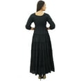 thumbnail image 4 of Bimba Women's 3/4 Sleeve Summer Cotton Maxi Dress Drawstring Waist, 4 of 7