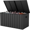 thumbnail image 2 of Mondawe 200 Gallon Metal Outdoor Storage Box Deck Cabinet for Patio Organization，Gray, 2 of 9