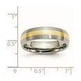 thumbnail image 2 of Titanium 14k Gold Inlay 6mm Brushed Band Ring Size 6.5 Ring for Women and Men, 2 of 2