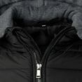 thumbnail image 5 of cocolona Mens Solid Hooded Puffer Jacket Winter Long Sleeve Zipper Warm Casual Down Jacket Coat with Pocket, 5 of 7