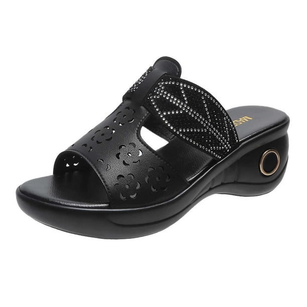 Amzcrzy Zapatos de mujer,Zapatos de mujer,Zapatillas de mujer, Pantuflas informales cómodas de verano para mujer, con plataforma de color liso y agujeros Sandalias Mujer Zapatillas De Casa