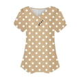 thumbnail image 5 of ZQUUVOU Women's Casual T-Shirt V-Neck Casual Short Sleeved Blouse Khaki (3XL), 5 of 5