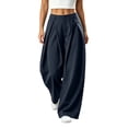 thumbnail image 2 of ClodeEU Women's High Waist Wide Leg Pleated Dress Pants ,Casual Loose Fit Work Trousers ,Women's Plus XXL, 2 of 7