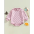 thumbnail image 2 of Suealasg Newborn Baby Boys Girls Fall One Piece Clothes Long Sleeve Checkerboard Print Romper Bodysuit 3 6 12 18 Months Infant Autumn Playsuit, 2 of 7