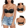 thumbnail image 2 of Exerin Women's Push Up Strapless Bras Underwire Padded Multiway Convertible Bra(36D,Black), 2 of 9