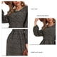 thumbnail image 5 of Vestido midi de mujer con estampado floral, cuello redondo, cintura alta, vestido de manga larga para citas, oficina en casa, negro M, 5 of 6