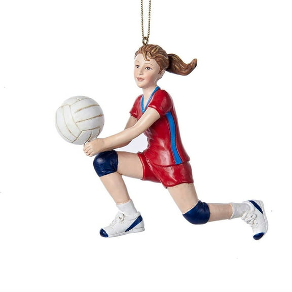 Kurt Adler Red and Blue Volleyball Girl Christmas Ornament