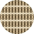 thumbnail image 1 of Ahgly Company Tapis Rond Lavable en Machine Intérieur Transitionnel Rouge Brun, 8 Pieds Rond, 1 of 7