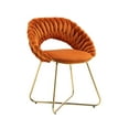 thumbnail image 3 of Velvet Dining Chairs Set of 2, Atumon Accent Chairs, 2 Piece Chairs with Golden Metal Legs, Modern Dining Chairs, Velvet Chairs for Kitchen Dining Room Living Room Bedroom, Orange, 3 of 10