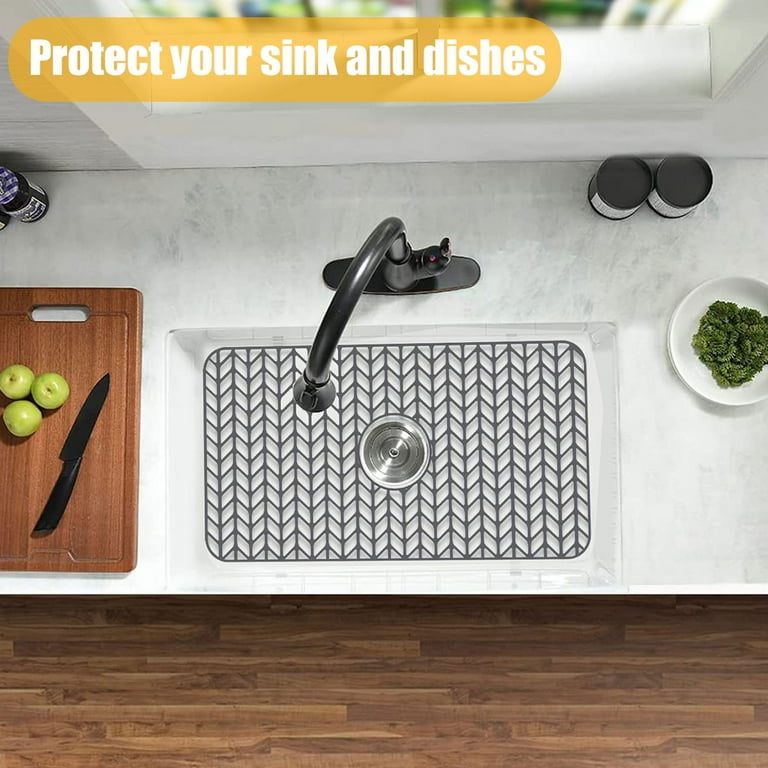 Silicone Sink Mat Toovem Kitchen Sink Mats 26''x14'' Sink Protectors for Kitchen  Sink with Heat Resistant Flexible Stable for Bottom of Farmhouse Stainless  Steel Porcelain Sink with Rear Drain - Yahoo Shopping